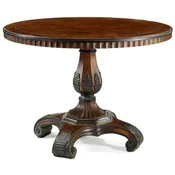 Casa Padrino luxury baroque dining table dark brown/black - Round solid wood dining room table in baroque style - Baroque dining room & hotel furniture - Luxury quality - Made in Italy