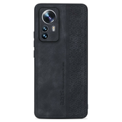 Premium maska Cube Leather za Xiaomi 12 / 12X sa ugradenom zaštitom za stražnju kameru - graphite black
