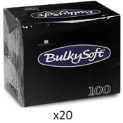 BULKYSOFT Salvete, 100/1, Dvoslojna, 20 pakovanja, 24x24cm, Crna
