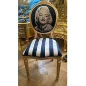 Casa Padrino baroque dining room chair Marilyn Monroe and stripes