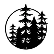 Wallxpert Zidna dekoracija Trees L, 70x65cm, Crna