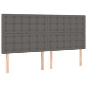 Vidaxl Vzglavje postelje sivo 180x5x118/128 cm umetno usnje