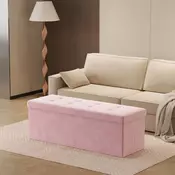 Songmics Shranjevalna otomanska klop 38x110x38 cm roza