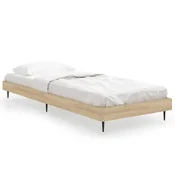 Vidaxl Posteljni okvir brez vzmetnice hrast 75x190 cm inženirski les