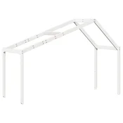 Vidaxl Streha za otroško posteljo bela 203x80,5x142 cm trdna borovina