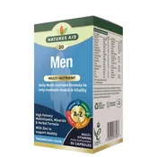 Natures Aid Multivitamini & minerali s superhrano za moške, 30 kapsul