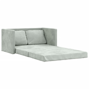 MAISON CHIC Talni Raztegljiv kavč - Raztegljivi divan 2 v 1 svetlo siv 122x204x55 cm žamet, (21729223)