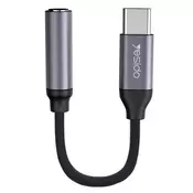 USB-C v AUX 3.5mm audio kabel Yesido YAU19 - črn
