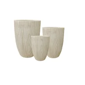 Mondex Okrasni cvetlični lonci vlaknena glina HEVRA Komplet 44x44x64/34x34x56/24,5x24,5x44 cm naravna 3 kosi, (5000212441)