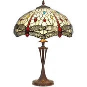 Casa Padrino luxury Tiffany table lamp multicolored/brown A� 40 x H. 60 cm - Round Tiffany desk lamp - Living room decoration lamp - Desk decoration lamp - Luxury Tiffany lights