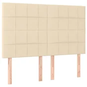 Vidaxl Vzglavje postelje kremne barve 144x5x118/128 cm blago