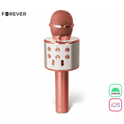 Forever BMS-300 LITE mikrofon i zvučnik, KARAOKE, Bluetooth, microSD, AUX, baterija, roza zlatna (Rose Gold)