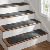 vidaXL Podloge za stopnice 15 kos 76 x 20 cm Temno siva Poliester