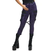 Ženske hlače KILLSTAR - Asmodea - Black/Purple- KSRA011887