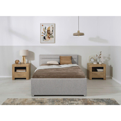 Livetastic OBLAZINJENA POSTELJA 120 cm  x 200 cm , les, kovina, umetna masa, tekstil svetlo siva