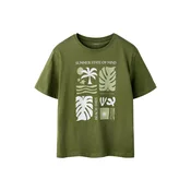NAME IT Majica NKMJOEL  oliva / pastelno zelena / bela