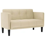 Vidaxl Dvosed kremne barve 111 cm blago