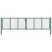 Mrežasta vrtna vrata iz jekla 400x100 cm zelena
