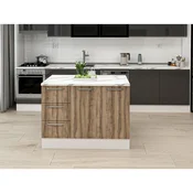 Hanah Home kuhinjsko ostrvo Alvinka 20238, 120 cm, belo / dore
