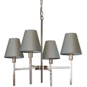 Casa Padrino luxury chandelier silver/gray A� 61.8 x H. 44.5 cm - Round metal chandelier with lampshades - Living room chandelier - Luxury lighting - Luxury furniture - Luxury interior