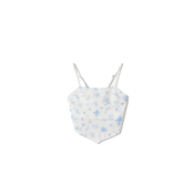 Bershka Top nebeško modra/bela
