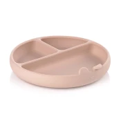 JANE BLW silikonski okrogel krožnik s predelki in vakuumom, Pale