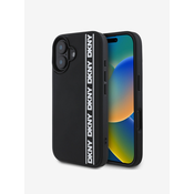 DKNY 3D Rubber Repeat Logo Line iPhone 16 Black Ovitek za telefon Vijolična