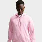 Nike Club Mens Full-Zip Fleece Hoodie - Pink - Cotton/Polyester