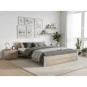 Postelja IKAROS 180 x 200 cm, hrast sonoma/siva Posteljno dno: Z lamelno posteljno dno, Vzmetnica: Vzmetnica Coco Maxi 20 cm