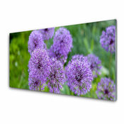 tulup.si Slika na steklu Purple travnik flowers 140x70 cm 2 obešalnika
