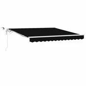Vidaxl Tkanina za senčnik Črna 350 x 250 cm Poliester