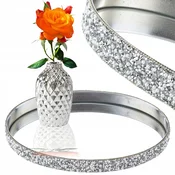 DEKORATIVNI PLADENJ ZA OGLEDALO SILVER GLAMOUR 18,5 x 11,5 cm stojalo za ogledalo