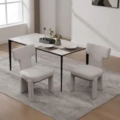 SONNENH Jedilni stol, ženilja, bež, 64 x 56 x 86 cm, naslonjalo, za jedilnico