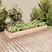 Povišena vrtna gredica s oblogom 240x60x25 cm masivna jelovina