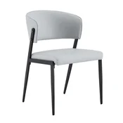 SONNENH Oblazinjeni jedilni stoli, komplet 2 kosov, višina 78 cm, svetlo siva, črne noge, PU umetno usnje, kovinske noge, za kuhinjo in jedilnico