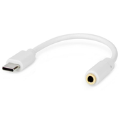 NEDIS USB 2.0 adapter/ USB-C konektor - 3,5 mm uticnica/ okrugli/ bijeli/ mjehuricna folija/ 10 cm