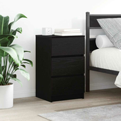 Nocni ormarici s 3 ladice 2 kom crni 39x35x65 cm