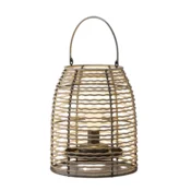 Nikcorp Ratanová záhradná lampa, ručne pletená, IP44, pre žiarovku E27, zavesná stojacia, hnedá, vodoodolné vonkajšie osvetlenie do záhrady, balkónu, terasy