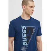 Majica kratkih rukava Guess EWAN za muškarce, boja: tamno plava, s tiskom, Z4GI10 J1314