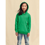 Green childrens sweatshirt Classic kangaroo Fruit of the Loom