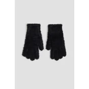 Marisse Black Fur Gloves