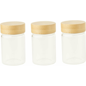 Pebbly PKV-030 Set 3ks skleněných kulatých dóz