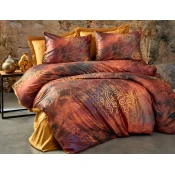 Aberto Design Komplet posteljina Rue, 200x220 cm, Crvena-Zlatna