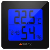 Ruhhy Večfunkcijski elektronski LCD termometer črn