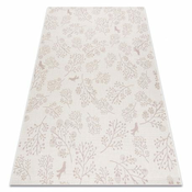 eoshop Preproga FLAT 48774/526 Listi Ptice - KREM roza ( - Velikost: 200x290 cm)