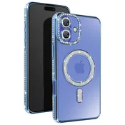 AVIZAR Diamantno ohišje MagSafe za iPhone 16 Plus z luksuznim dizajnom, Svetlo modra, (5000189955)