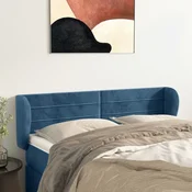 Vidaxl vidaXL Vzglavnik s krilci temno moder 147x23x78/88 cm žamet