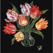 Ideja: Barvanje po številkah, tulipani - 40 x 40 cm