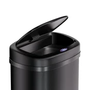 Northix 58-litrski senzorski koš iz nerjavečega jekla - črn, avtomatski pokrov, napajanje prek USB-ja
