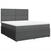 vidaXL vidaXL Box spring postelja z vzmetnico temno siva 180x200 cm blago, (21310950)